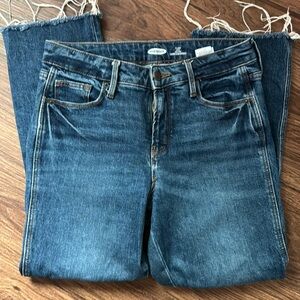 High rise ankle flare jeans